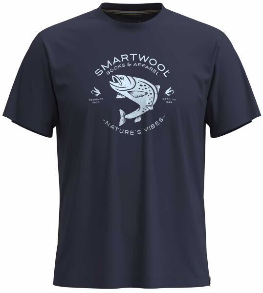 Smartwool TROUT FISCHING SHORT SLEEVE GRAPHIC TEE Pánske tričko, tmavo modrá, veľkosť