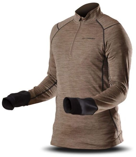 TRIMM CLINIC Pánska mikina, khaki, veľkosť XXXL