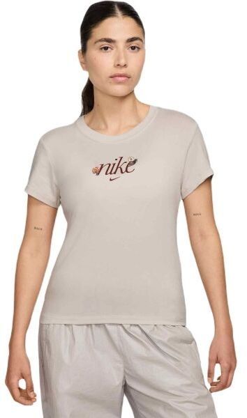 Nike SPORTSWEAR CHILL KNIT Dámske tričko, béžová, veľkosť