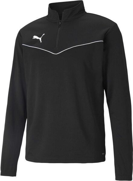 Puma TEAMRISE 1 4 ZIP TOP Pánska mikina so zipsom, čierna, veľkosť