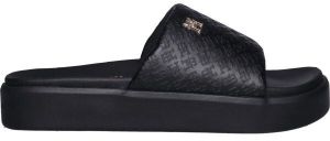 Tommy Hilfiger PLATFORM MONOGRAMPOOLSLIDE Dámske šľapky, čierna, veľkosť