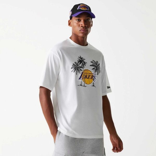 New Era LA LAKERS NBA PALM TREE Pánske tričko, biela, veľkosť