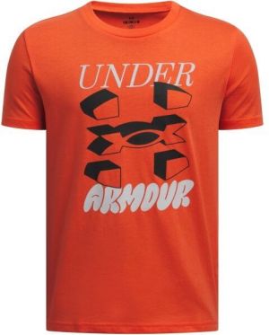 Under Armour SPLIT BIG LOGO Chlapčenské tričko, oranžová, veľkosť L