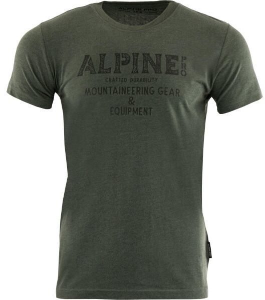 ALPINE PRO BREGAR Pánske tričko, khaki, veľkosť