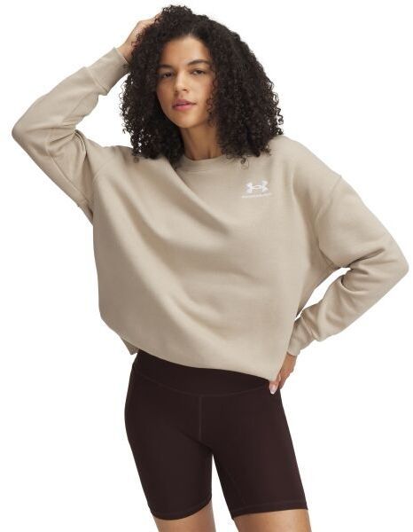 Under Armour ESSENTIAL FLC OS CREW Dámska mikina, hnedá, veľkosť L