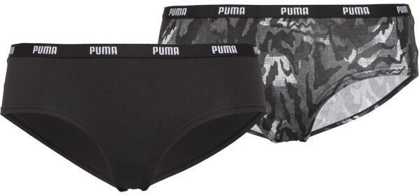 Puma WOMEN PRINTED HIPSTER 2P PACK Dámske nohavičky, čierna, veľkosť