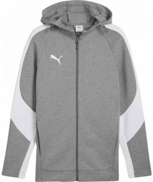 Puma TEAMEVOSTRIPE HOODED JACKET Pánska bunda, sivá, veľkosť