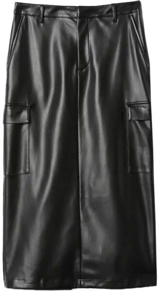 GAP VEGAN LEATHER UTILITY Dámska sukňa, čierna, veľkosť