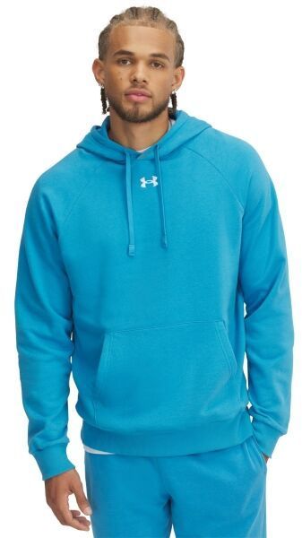 Under Armour RIVAL FLEECE HOODIE Pánska mikina, svetlomodrá, veľkosť