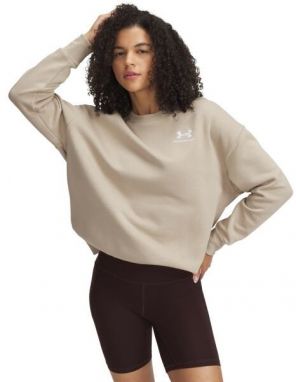 Under Armour ESSENTIAL FLC OS CREW Dámska mikina, hnedá, veľkosť
