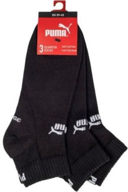 Puma ELEMENTS UNISEX PLAIN QUARTER 3P Ponožky, čierna, veľkosť