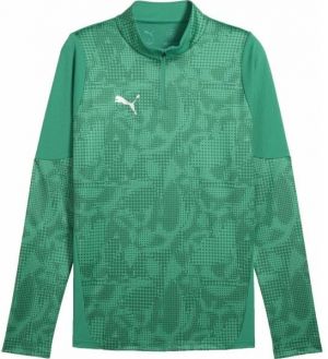Puma TEAMCUP TRAINING 1/4 ZIP TOP Pánska športová mikina, zelená, veľkosť