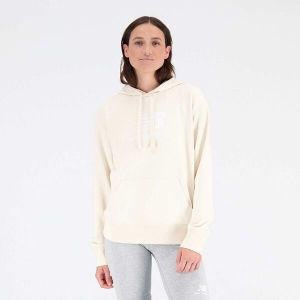 New Balance ESSENTIALS STACKED LOGO FRENCH TERRY HOODIE W Dámska mikina, béžová, veľkosť