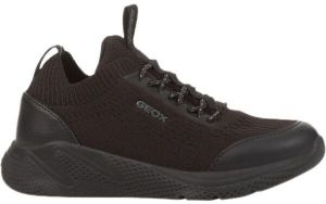 Geox J SPRINTYE Chlapčenské voľnočasové topánky, čierna, veľkosť