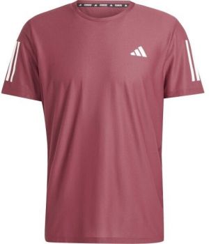 adidas OWN THE RUN TEE Pánske bežecké tričko, vínová, veľkosť