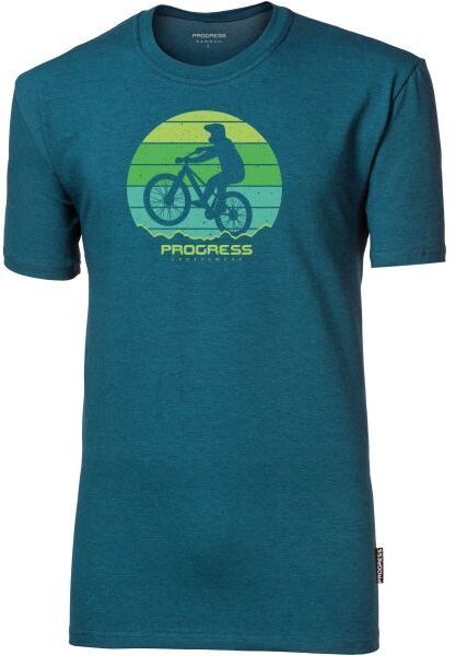 PROGRESS BARBAR BIKER Pánske bambusové tričko, modrá, veľkosť