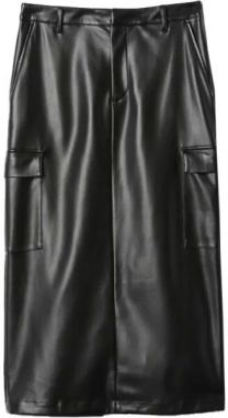 GAP VEGAN LEATHER UTILITY Dámska sukňa, čierna, veľkosť