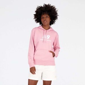 New Balance ESSENTIALS STACKED LOGO FRENCH TERRY HOODIE W Dámska mikina, ružová, veľkosť