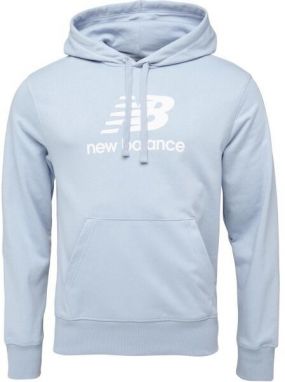 New Balance ESSENTIALS STACKED LOGO FRENCH TERRY HOODIE Pánska mikina, svetlomodrá, veľkosť
