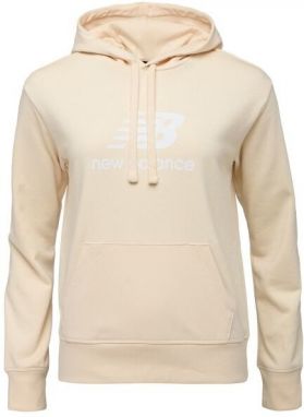 New Balance ESSENTIALS STACKED LOGO FRENCH TERRY HOODIE W Dámska mikina, béžová, veľkosť
