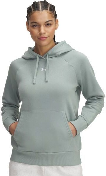 Under Armour RIVAL FLEECE HOODIE Dámska mikina, svetlo zelená, veľkosť M