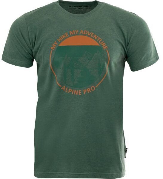 ALPINE PRO BREGAR Pánske tričko, tmavo zelená, veľkosť