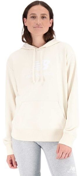New Balance ESSENTIALS STACKED LOGO FRENCH TERRY HOODIE W Dámska mikina, béžová, veľkosť