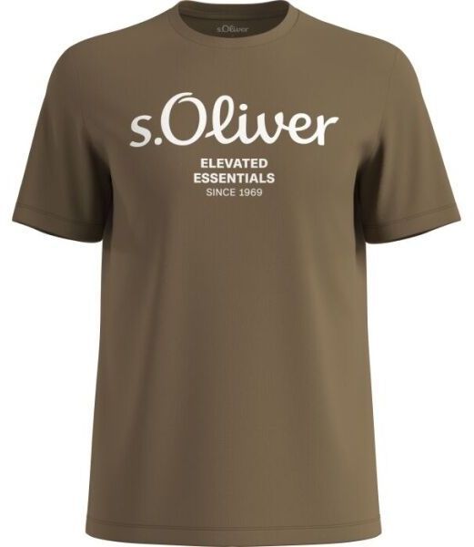 s.Oliver LOGO T-NOOS Pánske tričko, hnedá, veľkosť
