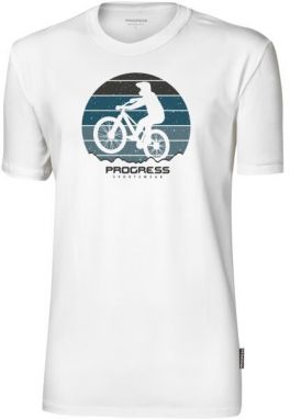 PROGRESS BARBAR BIKER Pánske bambusové tričko, biela, veľkosť