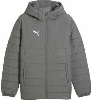 Puma TEAMADDITIONS HOODED PADDED JACKET Pánska bunda, sivá, veľkosť