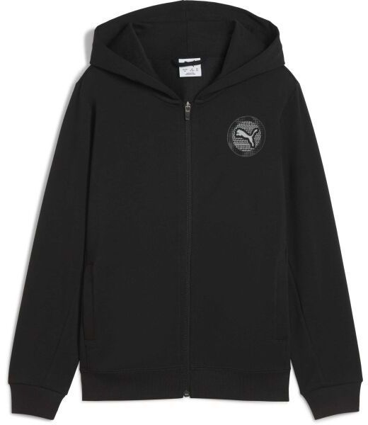 Puma ACTIVE SPORTS GRAPHIC FULL-ZIP HOODIE TR B Chlapčenská mikina, čierna, veľkosť