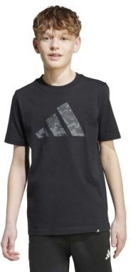 adidas CAMO LOGO TEE Chlapčenské tričko, čierna, veľkosť