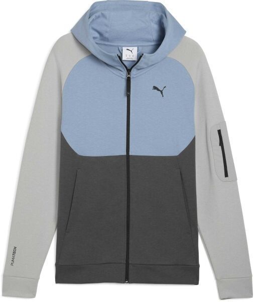Puma TECH FULL ZIP HOODIE DK Pánska mikina, tmavo sivá, veľkosť