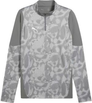 Puma TEAMCUP TRAINING 1/4 ZIP TOP Pánska športová mikina, sivá, veľkosť