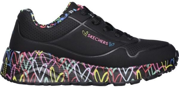 Skechers UNO LITE - LOVELY LUV Detská voľnočasová obuv, čierna, veľkosť