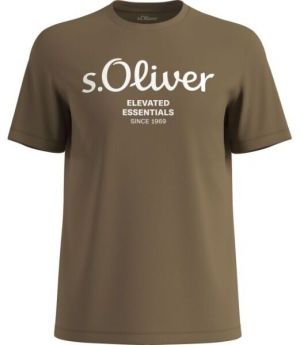 s.Oliver LOGO T-NOOS Pánske tričko, hnedá, veľkosť