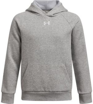 Under Armour RIVAL FLEECE HOODIE Chlapčenská mikina, sivá, veľkosť S