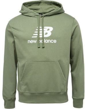 New Balance ESSENTIALS STACKED LOGO FRENCH TERRY HOODIE Pánska mikina, zelená, veľkosť