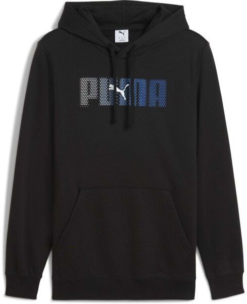 Puma ESSENTIALS LOGO LAB HOODIE FL Pánska mikina, čierna, veľkosť