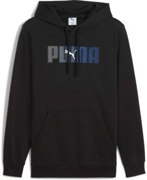 Puma ESSENTIALS LOGO LAB HOODIE FL Pánska mikina, čierna, veľkosť
