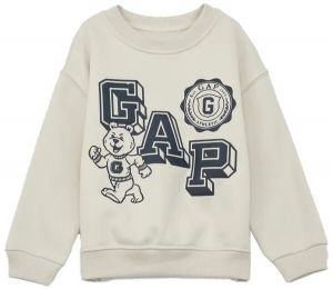 GAP LOGO ACT CREW Detská mikina, biela, veľkosť 2Y