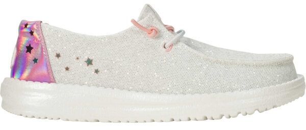 HEY DUDE WENDY Y IRIDESCENT STAR Dievčenská voľnočasová obuv, strieborná, veľkosť