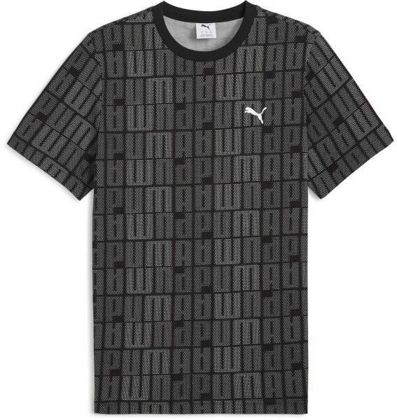Puma ESSENTIALS LOGO LAB AOP TEE Pánske tričko, čierna, veľkosť