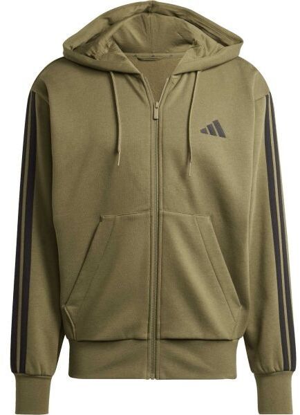 adidas M 3 STRIPES FL FZ HD Pánska mikina, khaki, veľkosť
