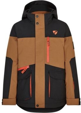 Ziener AGONIS Chlapčenská lyžiarska/snowboardová bunda, hnedá, veľkosť
