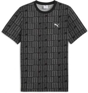 Puma ESSENTIALS LOGO LAB AOP TEE Pánske tričko, čierna, veľkosť