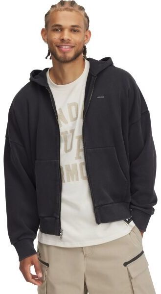 Under Armour ICON HEAVYWEIGHT WASH Pánska mikina, čierna, veľkosť