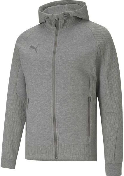 Puma TEAMCUP CASUALS HOODED JACKET Pánska športová bunda, sivá, veľkosť