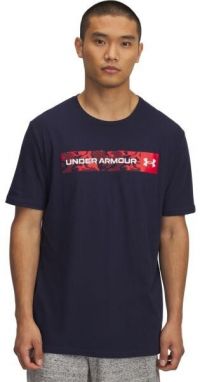 Under Armour UA CAMO CHEST STRIPE SS Pánske tričko, tmavo modrá, veľkosť S