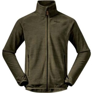 Bergans HAREID FLEECE Pánska flísová mikina, khaki, veľkosť
